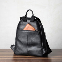 Fashion Leather Mens Cool Backpack Large Black Travel Backpack for men