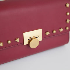 Leather Stylish Womens Rivet Handbag Work Purse Chain Shoulder Bag for Women