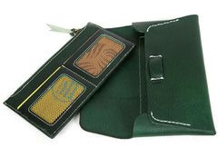 Handmade leather detachable clutch purse long wallet purse clutch women - EverHandmade