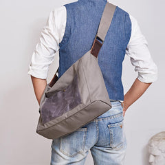 Canvas Mens 14 inches Side Bag Canvas Messenger Bags Canvas Travel Large Courier Bags for Men