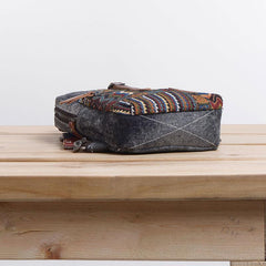 Folk Canvas Mens Sling Bag Vintage Chest Bag One Shoulder Pack for men