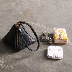 LEATHER WOMEN Triangle Small Coin Wallets Change Wallet FOR WOMEN