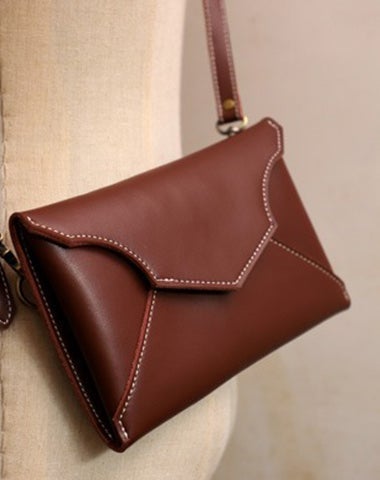 Cute Wine LEATHER Envelope WOMEN SHOULDER BAG Handmade Slim Envelope Crossbody Purse FOR WOMEN