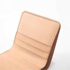Handmade Leather Minimalist Womens Mens Bifold Small Wallets billfold Wallets for Men