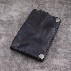 Brown Leather Men Billfold Wallet Leather Black Vertical Bifold Wallet with Coin Pocket For Men