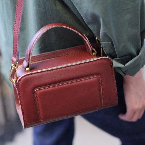 Red Satchel Handbag Leather Square Crossbody Bag Purse - Annie Jewel
