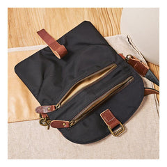 Cool Canvas Leather Mens Messenger Shoulder Bag Small Canvas Side Bag Courier Bags for Men