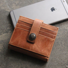 Cool Leather Mens Small Wallet Leather billfold Bifold Card Wallets for Men