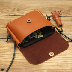 Cute LEATHER WOMEN Mini SHOULDER BAG Tassels Small Crossbody Purses FOR WOMEN