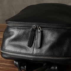 Cool Black Leather Mens Backpack Large Travel Backpack Leather Satchel Backpack for men