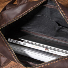 Cool Coffee Leather Mens Briefcase Work Handbag 15inch Laptop Bag Business Bag for Men
