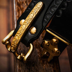 Handmade Black Leather Mens Belts Cool Leather Men Belt for Men