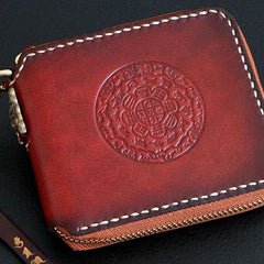 Handmade Leather Mens Biker Chain Wallet Cool Leather Wallets Small Chain Wallets for Men