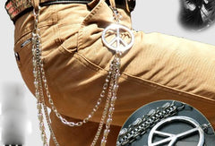 silver biker trucker punk peace hook wallet Chain for chain wallet biker wallet trucker wallet