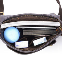 Mens Waxed Canvas Small Side Bag Messenger Bag Canvas Courier Bag for Men