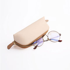 Cute Leather Womens Zipper Makeup Purse Clutch Glasses Case Makeup Holder for Women