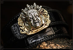 Handmade Black Leather Mens Belts Cool Leather Mens Belt for Men