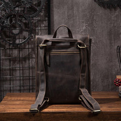 Cool Mens Leather School Backpack Travel Backpack Leather Satchel Backpack for Men