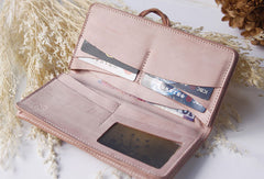 Handmade leather braided personalized custom clutch purse long wallet purse clutch women - EverHandmade