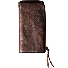 Leather Mens Cool Long Leather Wallet Phone Zipper Clutch Wallet Wristlet Wallet for Men