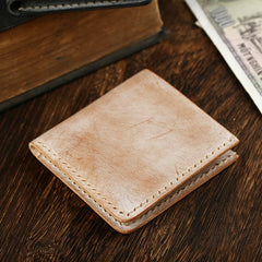 Simple SLim  Handmade Cool Mens Black billfold Wallet Blue Card Wallet Brown Wallet For Men