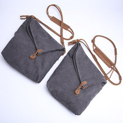 Canvas Mens Womens Casual Gray 12‘’ Shoulder Bag Courier Bag Side Bag Messenger Bag for Men
