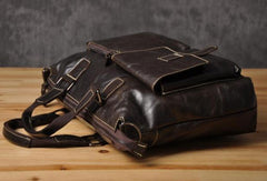 Handmade leather men Briefcase messenger vintage shoulder laptop bag vintage bag - EverHandmade