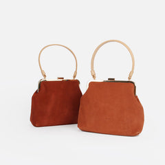 Vintage Leather Womens Frame Handbag Frame Purse Handbag for Women