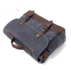 Mens Waxed Canvas Leather Messenger Bag Camera Side Bag Courier Bag for Men