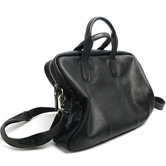 Vintage Coffee Mens Leather Briefcase Work Handbag - Bill Slots Detail