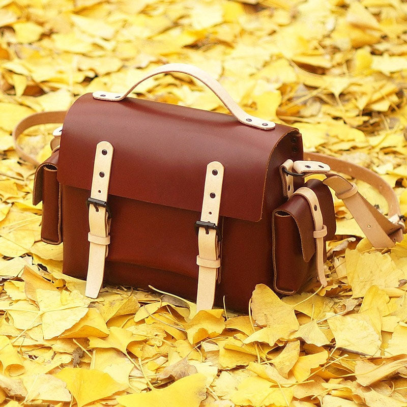 Handmade Leather Red Womens Messenger Bag Fashion Shoulder Bag for Women