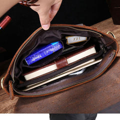 Cool Leather Messenger Bag Side Bag Vintage Shoulder Bag For Men