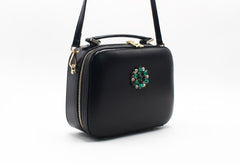 Genuine Leather Round Bag Handbag Purse Shoulder Bag for Women Leather Crossbody Bag - EverHandmade
