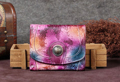 Genuine Leather Wallet Folded billfold Wallet Vintage Wallet Purse For Women Men