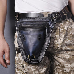 Vintage Brown LEATHER MEN'S Ox Fanny Pack - Bill Slots Detail