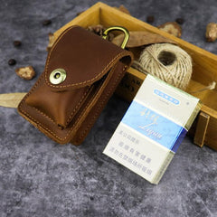 Brown Leather Cigarette Bag Holster Waist Pouches Dark Brown Belt Pouch Belt Bag For Men