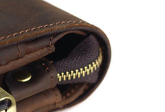 Vintage Leather Mens Small Messenger Bag Clutch Purse iPad Bag For Men - EverHandmade