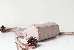 Handmade leather beige purse phone bag shoulder bag cossbody bag purse women