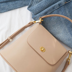 Cute Leather Womens Stylish Bucket Handbag Crossbody Purse Barrel Shoulder Bag for Women