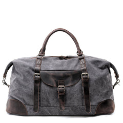 Cool Waxed Canvas Leather Mens Large Travel Weekender Bag Waterproof Duffle bag for Men