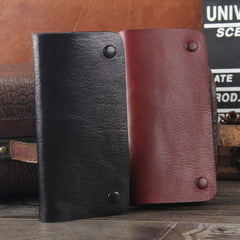 Handmade Genuine Leather Mens Cool Long Leather Wallet Bifold Clutch Wallet for Men