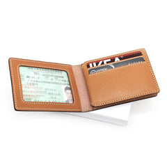 Leather Mens Slim license Wallet Card Wallets Slim Wallet Front Pocket Wallet for Men