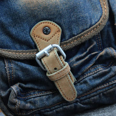 Blue Denim Mens Casual Small Side Bag Vertical Messenger Bags Jean Courier Bag For Men