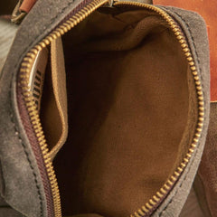 Canvas Leather Mens Belt Pouch Waist Bag Small Side Bag for Men