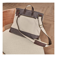 Fashion Canvas Leather Mens 14'' Satchel Messenger Bags Courier Bag College Postman Bag for Men