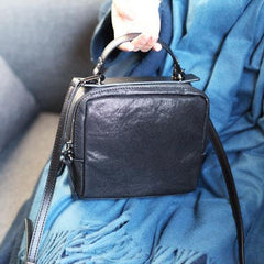 Best Leather Zip Women's Small Square Crossbody Bag Purse - Annie Jewel