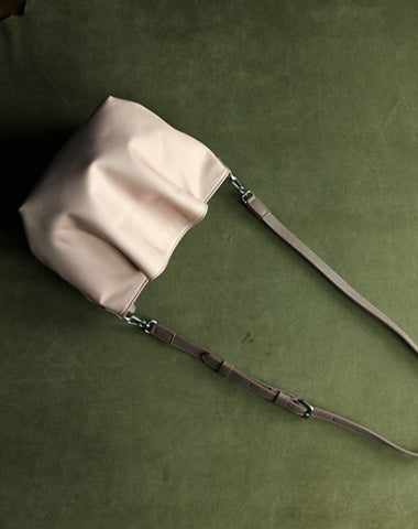 Small Womens Gray Nylon Leather Crossbody Handbag Purse Bucket Gray Nylon Should NB01991058