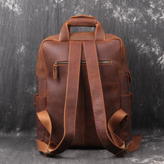Vintage Cool Leather Men's 15inch Laptop Backpack Travel Backpack School Backpack For Men