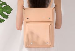 Handmade Leather beige backpack bag purse shoulder bag phone satchel bag