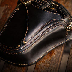 Leather Belt Pouches Mens Small Cases Waist Bag Hip Pack Belt Bag for Men